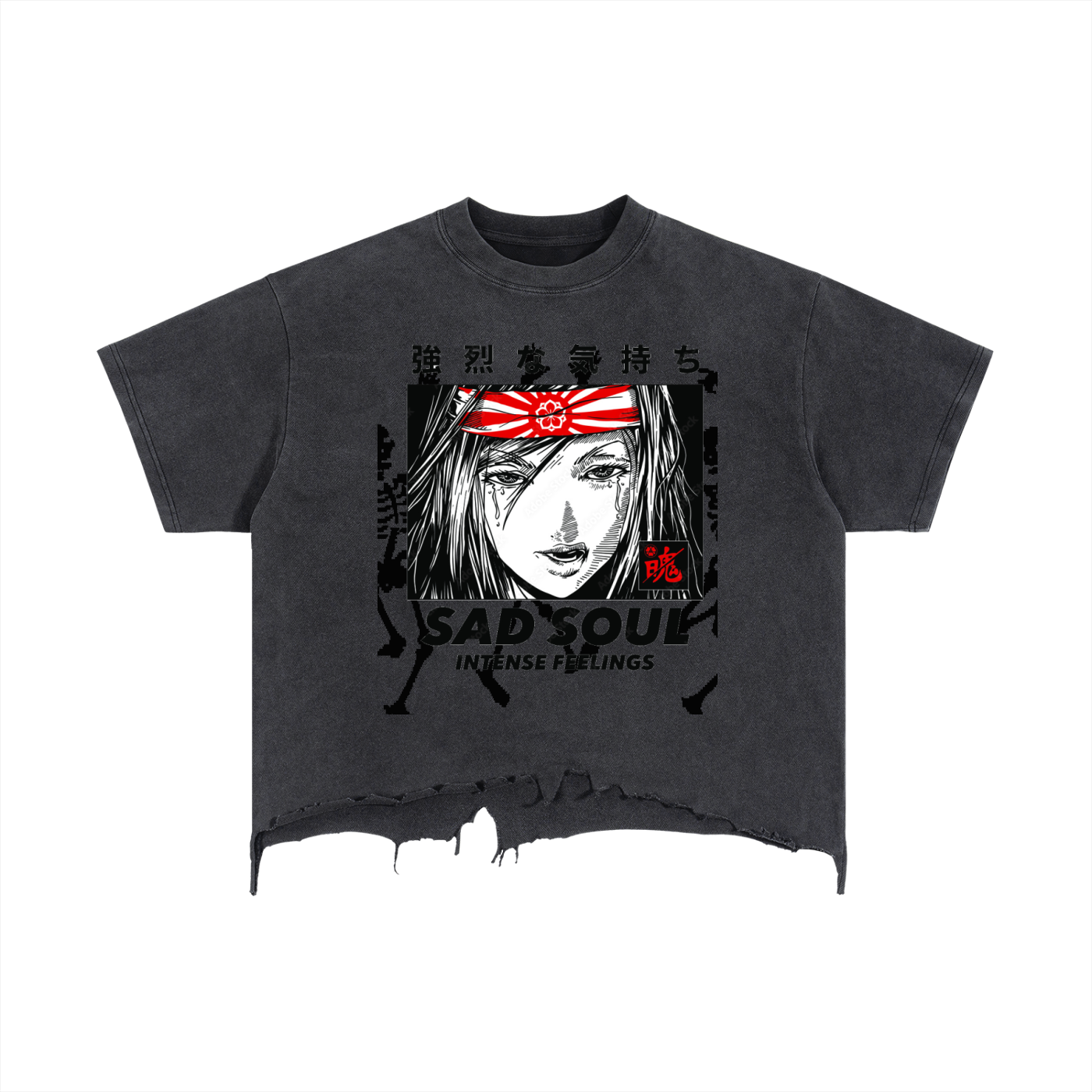 Vintage Wash Boxy Distressed Hem T-Shirt