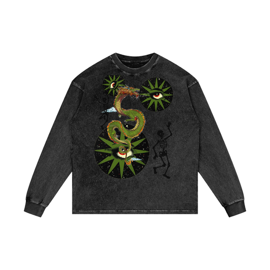 Acid Wash Oversize Long Sleeve T-Shirt