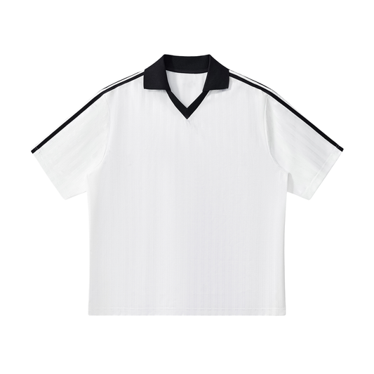 Contrast Collar Striped Soccer Jersey