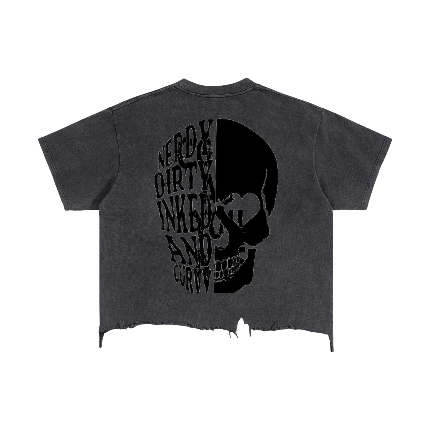 Vintage Wash Boxy Distressed Hem T-Shirt