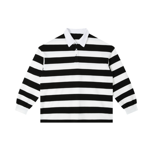 Color Block Stripe Polo Shirt