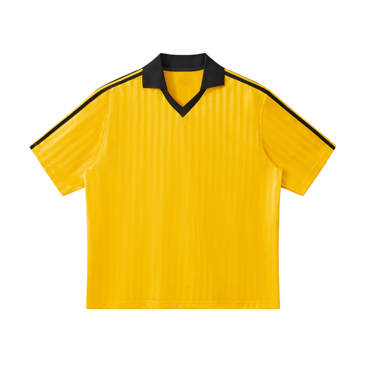 Contrast Collar Striped Soccer Jersey
