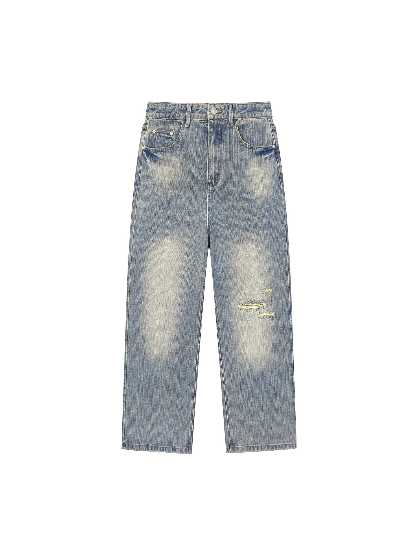 Vintage Wash Distressed Denim Jeans